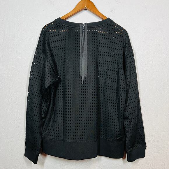 Perforated Back Zip Sweatshirt Black Long Sleeve - XL - Picture 2 of 5